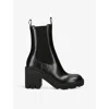 Burberry Stride 85 Leather Chelsea Heeled Boots In Black