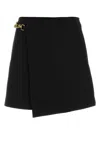 Burberry Mini Wool Skirt With Horse Clip In Black