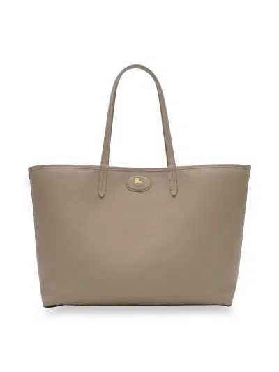 Burberry Taupe Bloomsbury Reversible Medium Tote In Brown