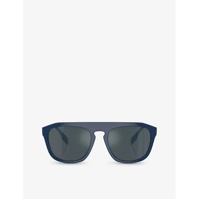 Burberry Womens Blue Be4396u Wren Square-frame Acetate Sunglasses