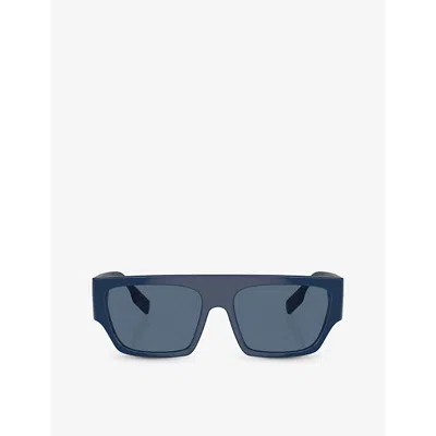 Burberry Womens Blue Be4397u Micah Square-frame Acetate Sunglasses