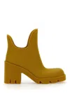 Burberry Woman Ankle Boots Mustard Size 8 Rubber In Beige