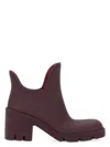 Burberry Water-resistant Pebbled Rubber Boots In Black