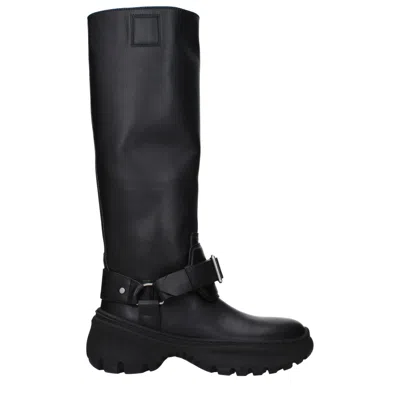BURBERRY BURBERRY WOMEN'S BOOTS LEATHER BLACK
