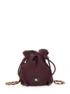 Burberry Women Bordeaux Handbag With Chain Shoulder Strap And Ekd Patch On The Front In Fabric Woman In Purple