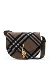Burberry Bridle Small Check Saddle Shoulder Bag In Brown