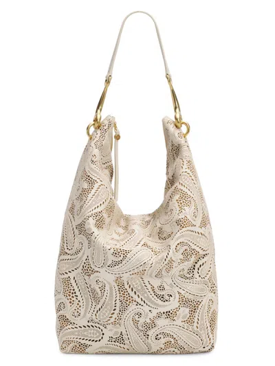 Burberry Women's Bridle Large Paisley Leather Hobo Bag In Pattern