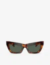 BURBERRY BURBERRY WOMEN'S BROWN BE4405 CAT-EYE-FRAME ACETATE SUNGLASSES