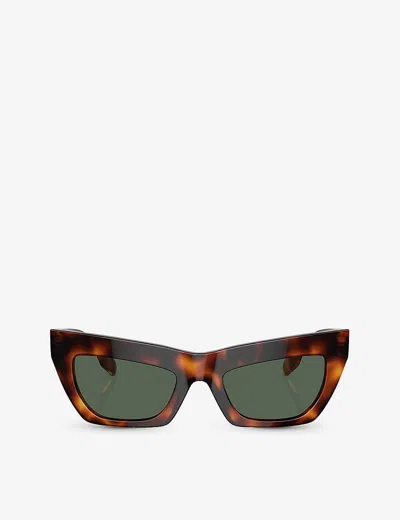 Burberry Womens Brown Be4405 Cat-eye-frame Acetate Sunglasses