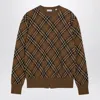 Burberry Brown Check Jumper In Wool And Mohair In Multicolor