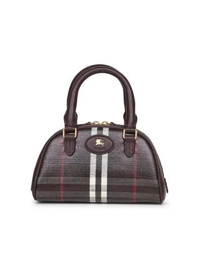 Burberry Women Brown Highlands Mini Bowling Bag In Multi