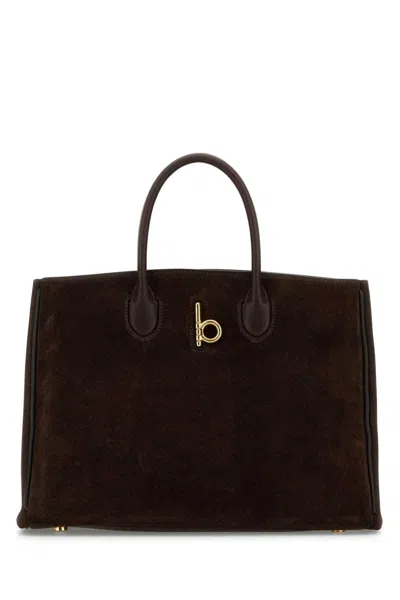 Burberry Women Brown Suede Small Rocking Horse Handbag