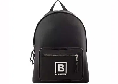Pre-owned Burberry Women's  Abbeydale B Logo Backpack In Black/white