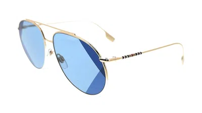Pre-owned Burberry Women's  Alice Aviator Sunglasses In Light Gold (0be3138 110980)