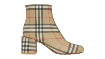 Pre-owned Burberry Women's  Armdale Ankle Boot Sneakers In Archive Beige/check