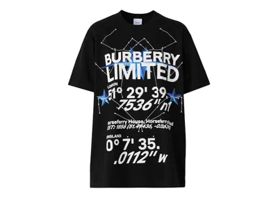 Pre-owned Burberry Women's  Carrick Star T-shirt In Black