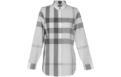 Pre-owned Burberry Women's  Check Cotton Shirt In Check Light Gery