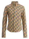 Burberry Button-down Shirt With Check Pattern In Sand Ip Check