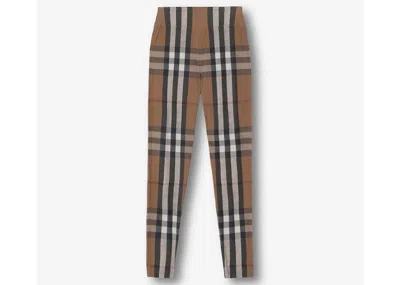 Pre-owned Burberry Women's  Check Stretch Legging In Beige