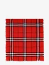 Burberry Wide Check Wool Scarf In Red