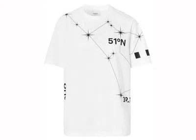 Pre-owned Burberry Women's  Constellation Print T-shirt In White