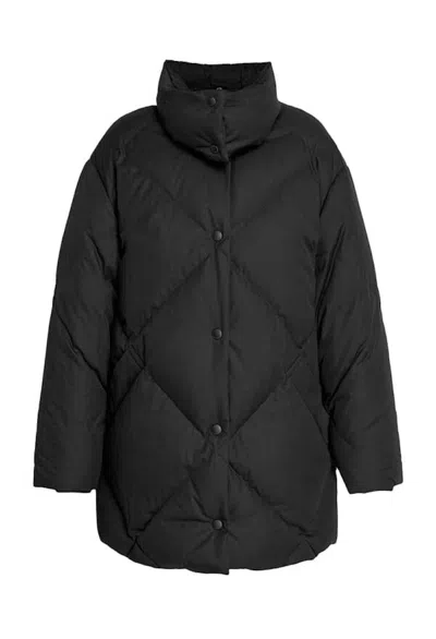 Pre-owned Burberry Women's  Diamond Quilted Cotton Gabardine Coat In Black