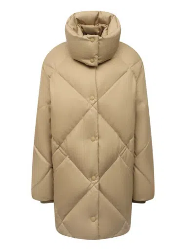 Pre-owned Burberry Women's  Diamond Quilted Cotton Gabardine Coat In Honey