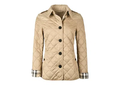Pre-owned Burberry Women's  Diamond Quilted Jacket In Beige