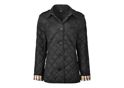Pre-owned Burberry Women's  Diamond Quilted Jacket In Black