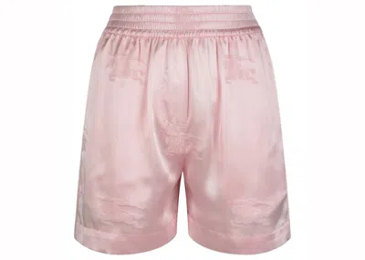Pre-owned Burberry Women's  Ekd Jacquard Silk Shorts In Light Pink