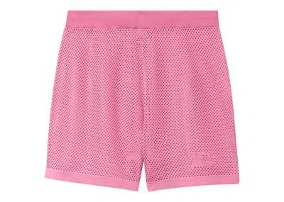 Pre-owned Burberry Women's  Ekdmotif Mesh Shorts In Pink