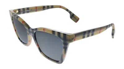 Pre-owned Burberry Women's  Elsa Be 4346 394487 Sunglasses In Vintage Check In Brown
