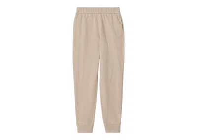 Pre-owned Burberry Women's  Embroidered Logo Knit Trackpants In Beige