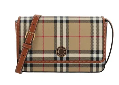 Pre-owned Burberry Women's  Hampshire Bag In Archive Beige In Brown