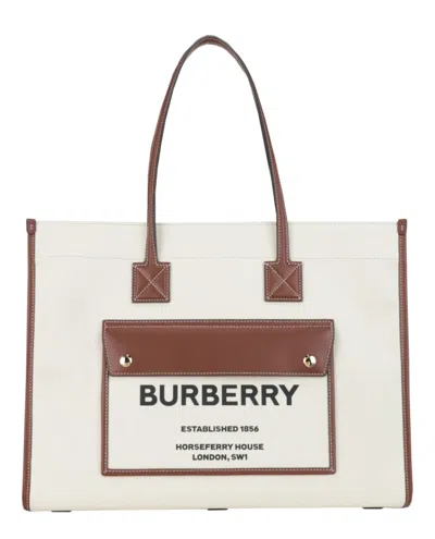 Pre-owned Burberry Women's  Large Freya Tote In Tan