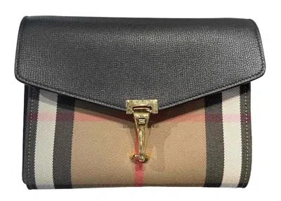 Pre-owned Burberry Women's  Macken Small Check Chain Crossbody In Black