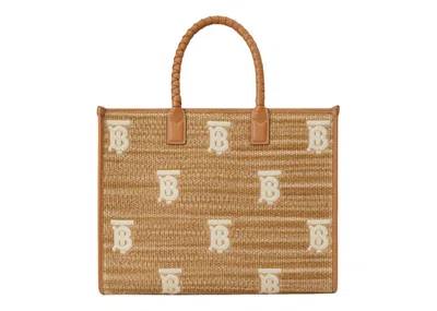 Pre-owned Burberry Women's  Medium Freya Tote In Natural