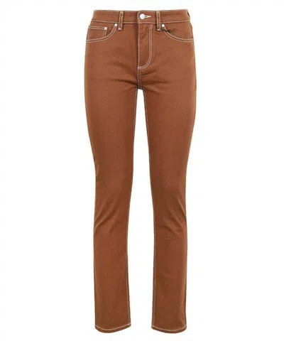 Pre-owned Burberry Women's  Midrise Skinny Jeans In Warm Walnut Brown