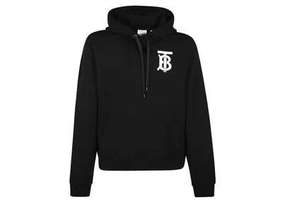 Pre-owned Burberry Women's  Monogram Motif Cotton Drawstring Hoodie In Black