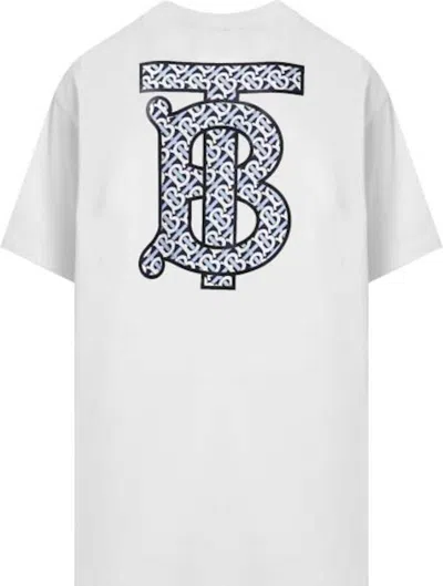 Pre-owned Burberry Women's  Monogram Motif Cotton Oversized T-shirt In White