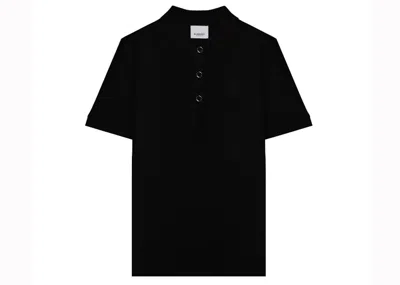 Pre-owned Burberry Women's  Monogram Motif Piqué Polo Shirt In Black