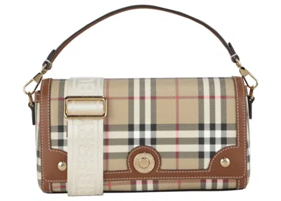 Pre-owned Burberry Women's  Note Bag Top Handle In Briar Brown