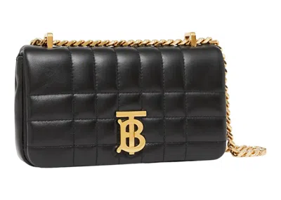 Pre-owned Burberry Women's  Quilted Leather Lola Bag Mini In Black