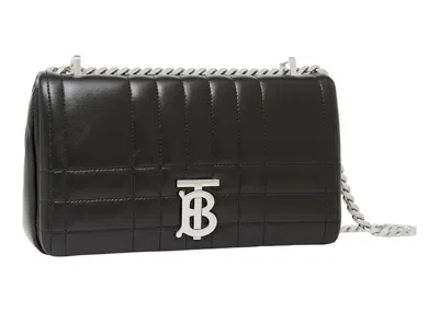 Pre-owned Burberry Women's  Quilted Leather Lola Bag Small In Black/silver/tone In Multi