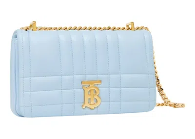 Pre-owned Burberry Women's  Quilted Leather Lola Bag Small In Pale Blue