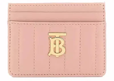Pre-owned Burberry Women's  Quilted Lola Card Holder In Pink