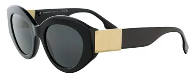 Pre-owned Burberry Women's  Round Sunglasses In Black (0be4361 30018751 Sophia)