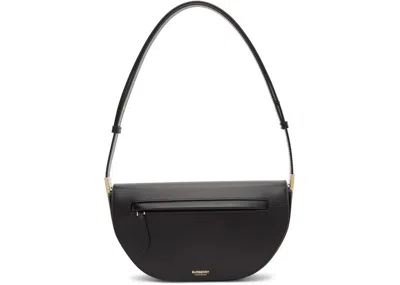 Pre-owned Burberry Women's  Small Olympia Leather Bag In Black