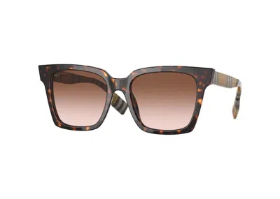 Pre-owned Burberry Women's  Sunglasses Square In Vintage Check Tortoiseshell (40816721) In Brown