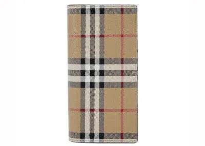 Pre-owned Burberry Women's  Tartan Long Wallet In Beige